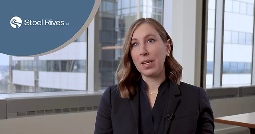 Still of Emily Kelly discussing commercial real estate trends