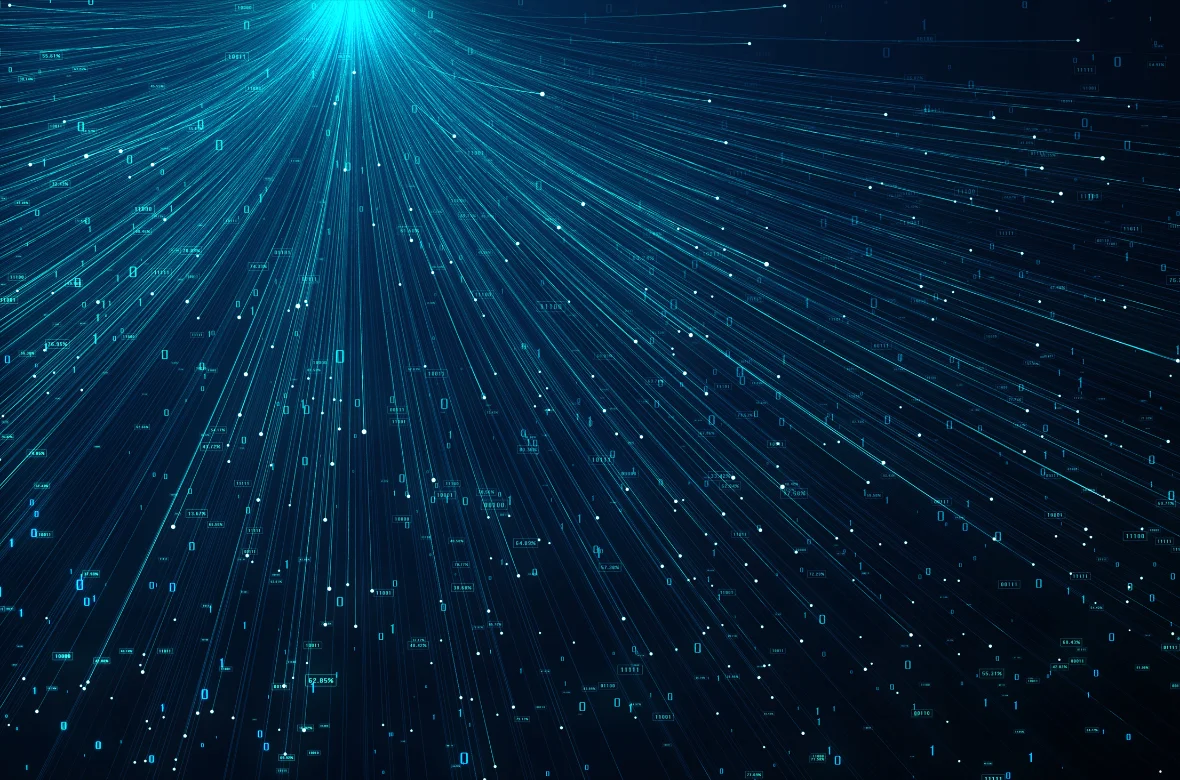 futuristic light lines connecting hubs