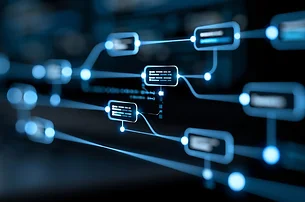 Computer Screen with Decision Trees