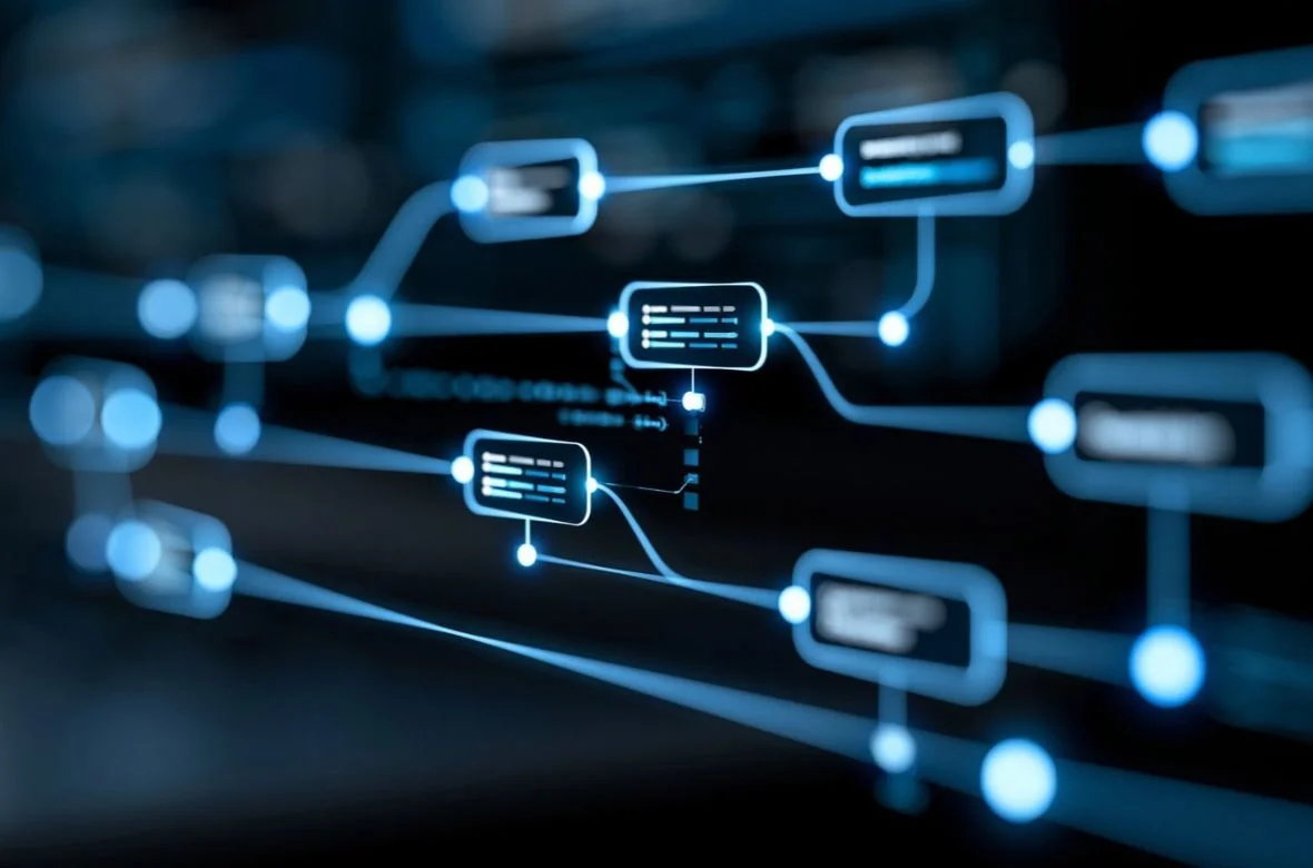 Computer Screen with Decision Trees